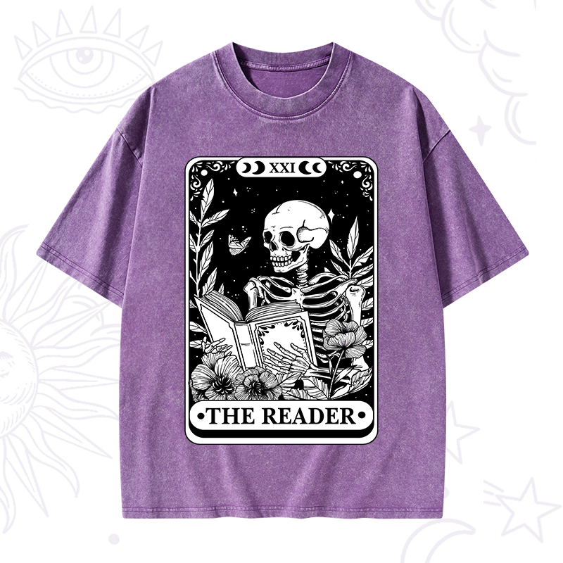 The Reader Tarot Card Washed T-Shirt