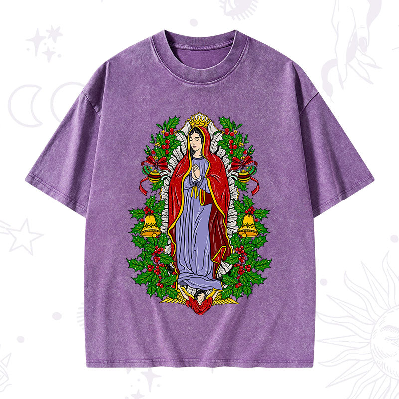 Christmas Mother Mary Washed T-Shirt