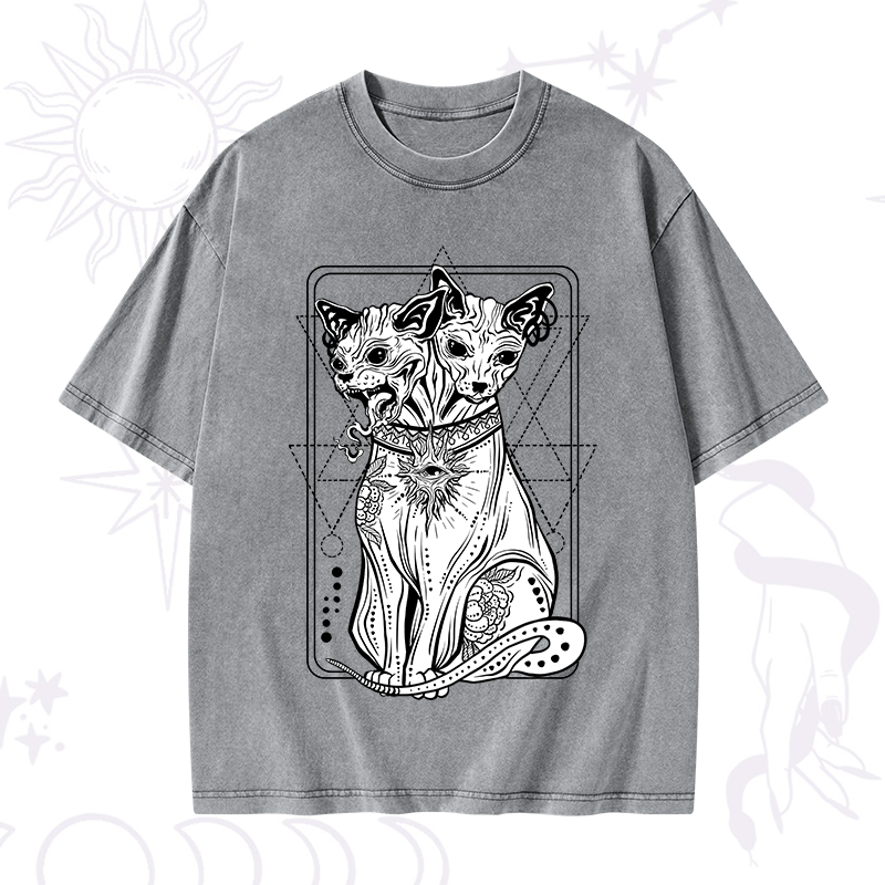 The Cat Goddess Bastet Washed T-Shirt