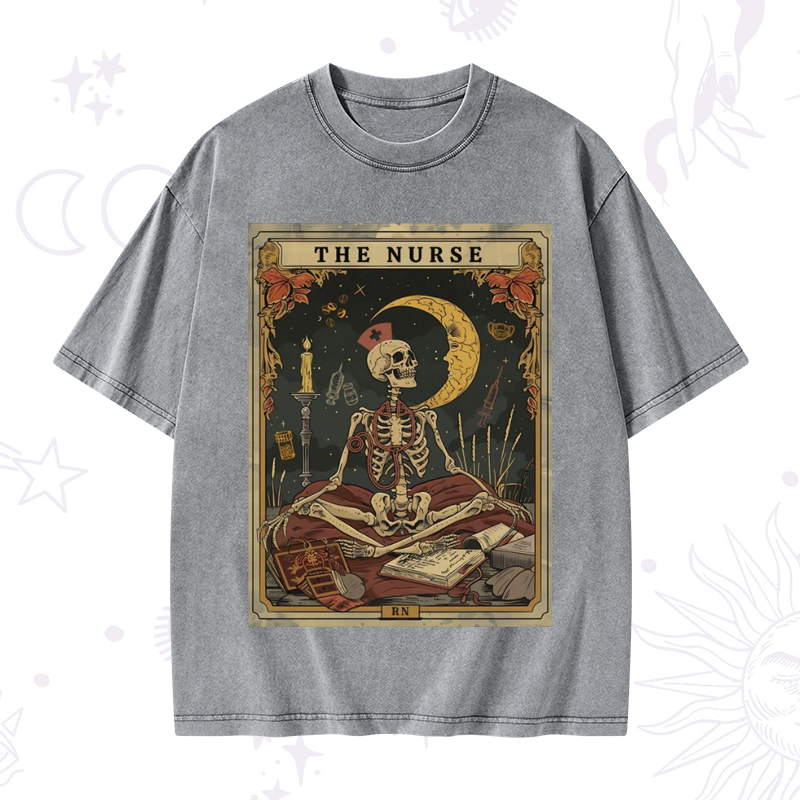 The Nurse Tarot Card Washed T-Shirt