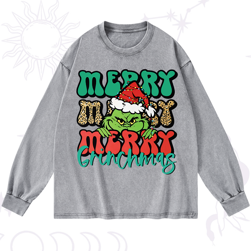 Merry Christmas Washed Long Sleeve Shirt