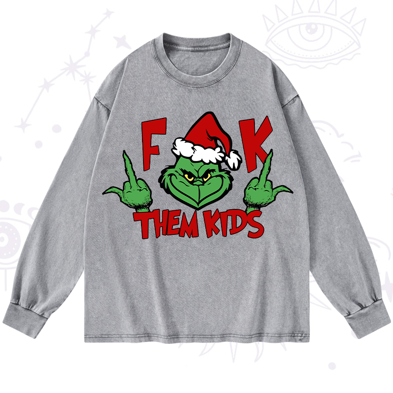 Feeling Extra Grinchy Today Christmas Washed Long Sleeve Shirt