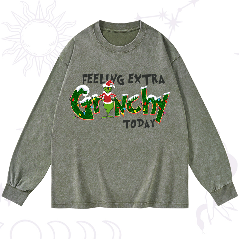 The Grinch Day Christmas Washed Long Sleeve Shirt