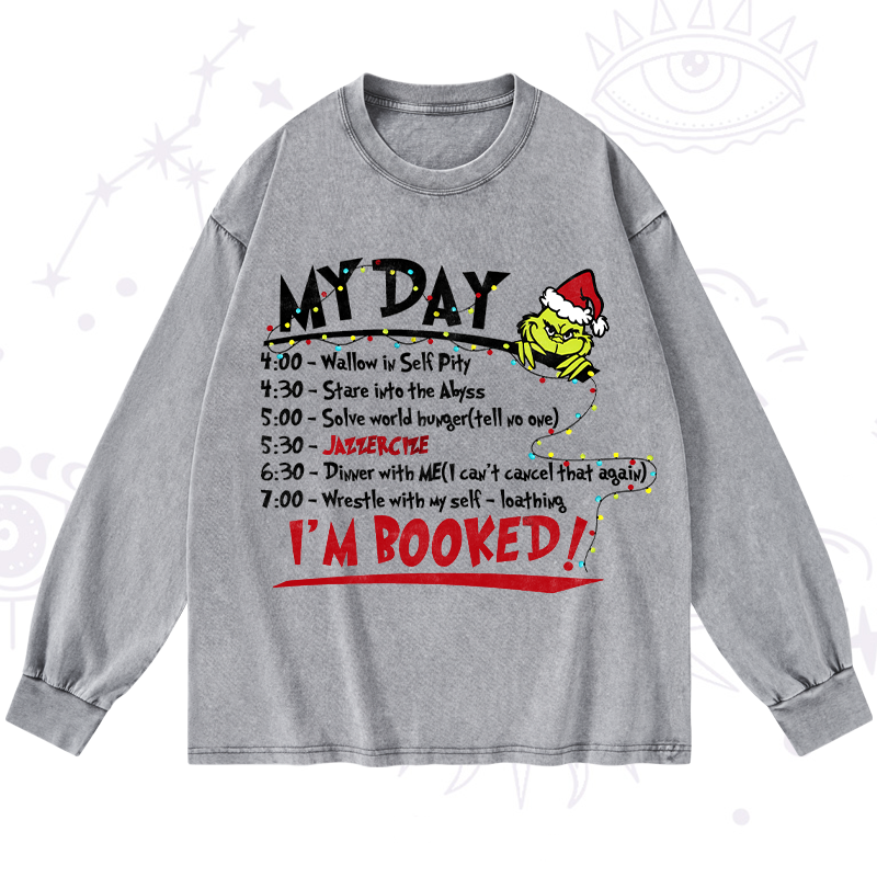 Fuck Them Kids Grinch Christmas Washed Long Sleeve Shirt