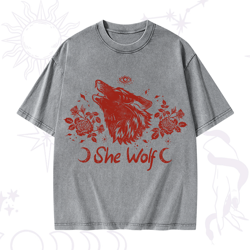 She Wolf Washed T-Shirt