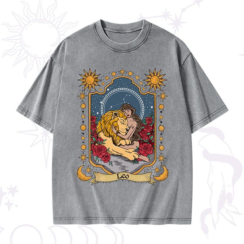 Leo Zodiac Washed T-Shirt