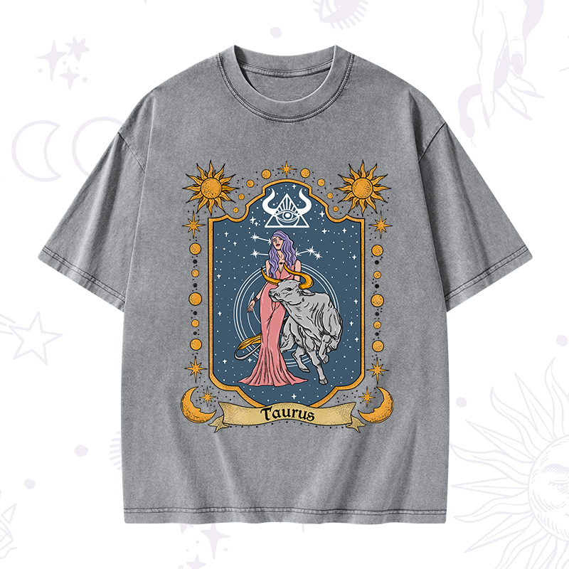 Taurus Zodiac Washed T-Shirt