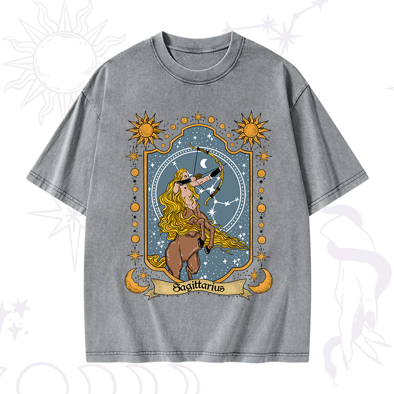 Sagittarius Zodiac Washed T-Shirt