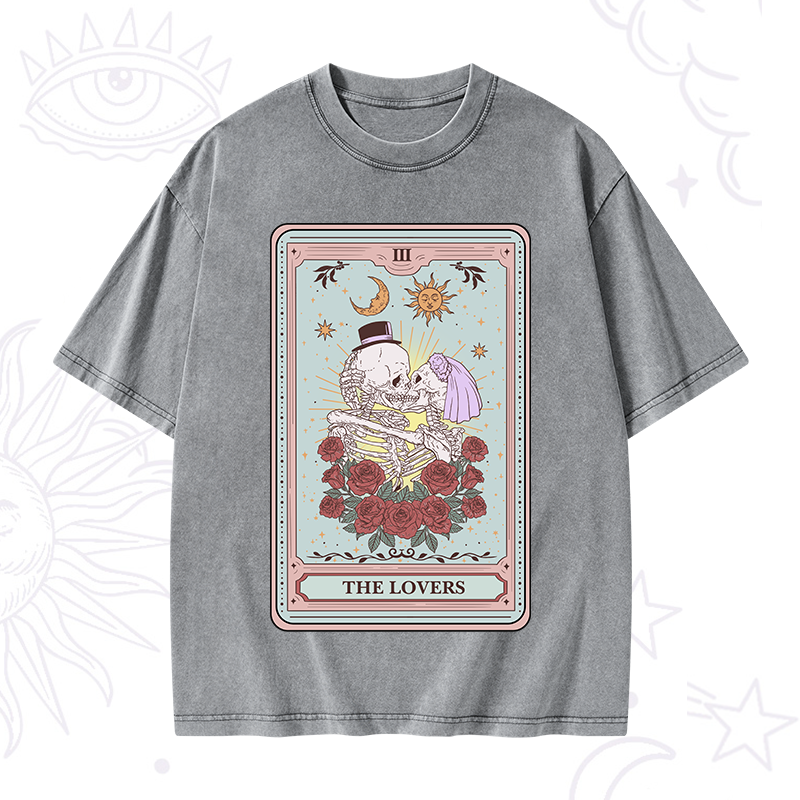 The Lovers Tarot Washed T-Shirt