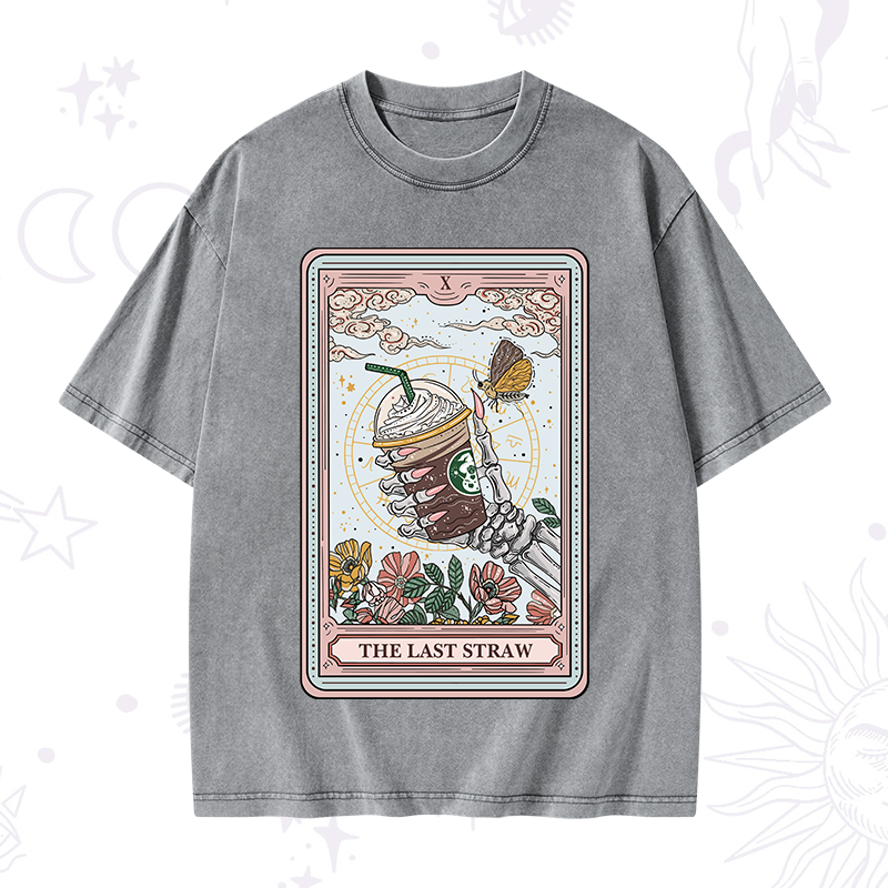 The Last Straw Tarot Washed T-Shirt