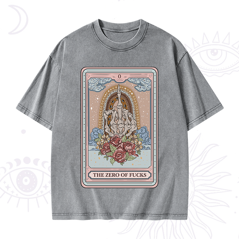 The Zero Of Fucks Tarot Washed T-Shirt