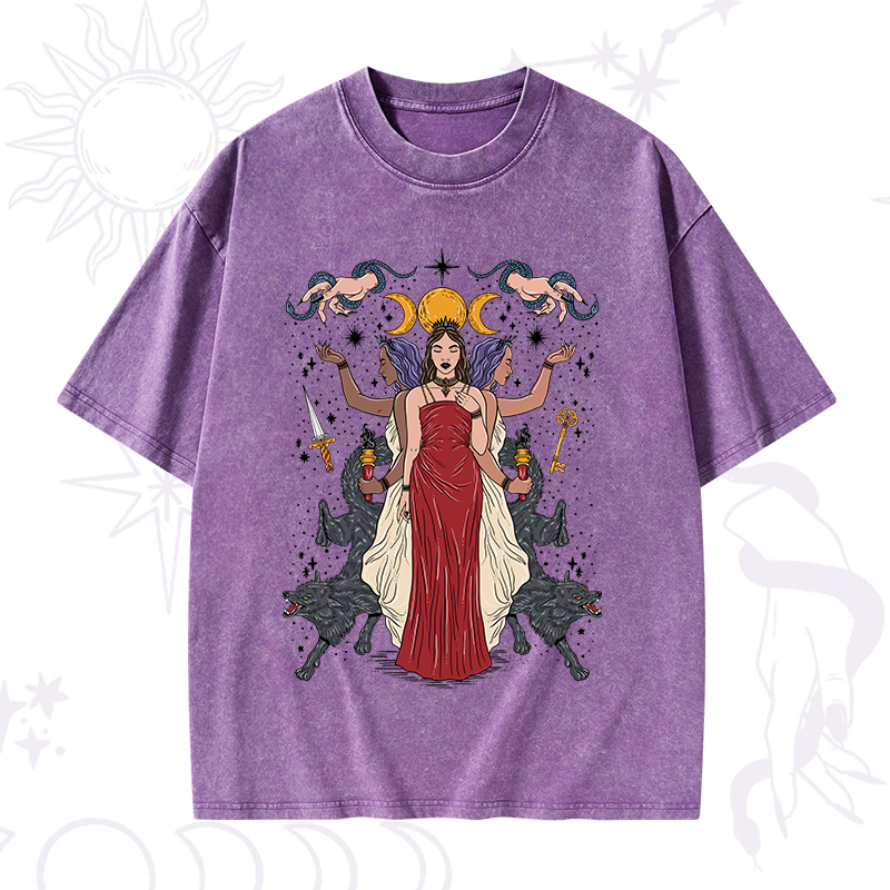 The Triple Goddess Hecate Washed T-Shirt