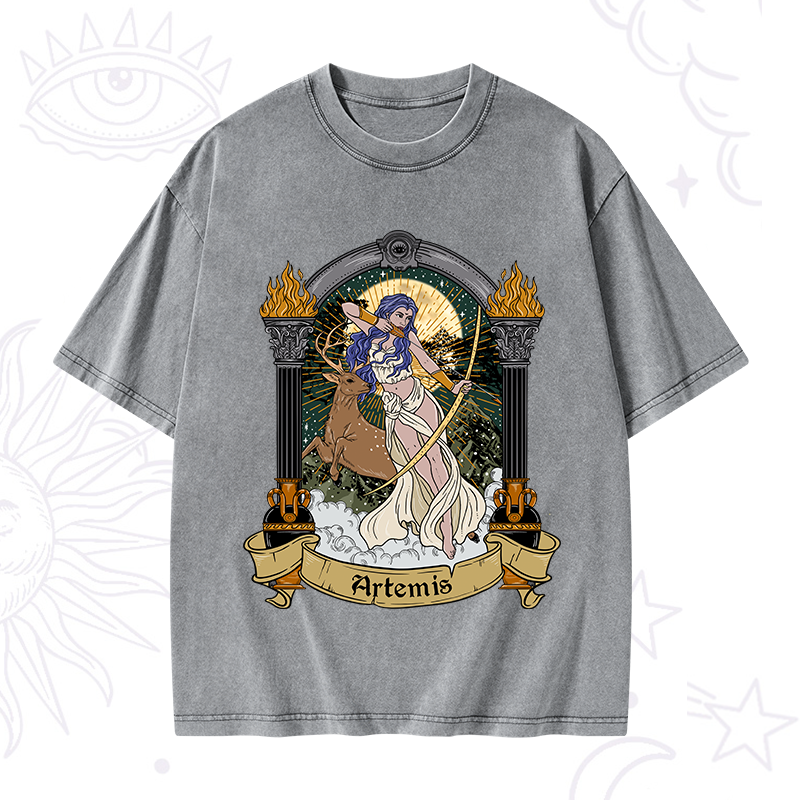 The Huntress Goddess Artemis Washed T-Shirt