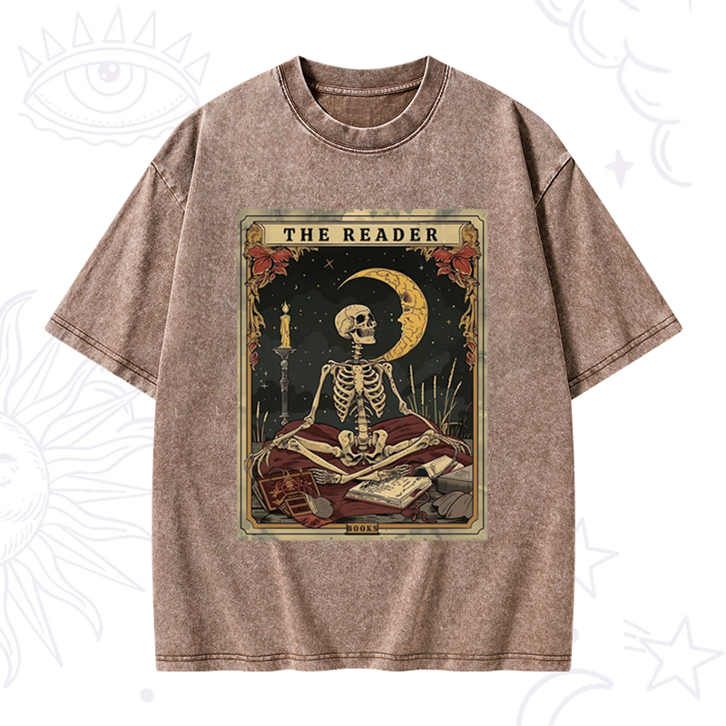 The Reader Tarot Card Washed T-Shirt