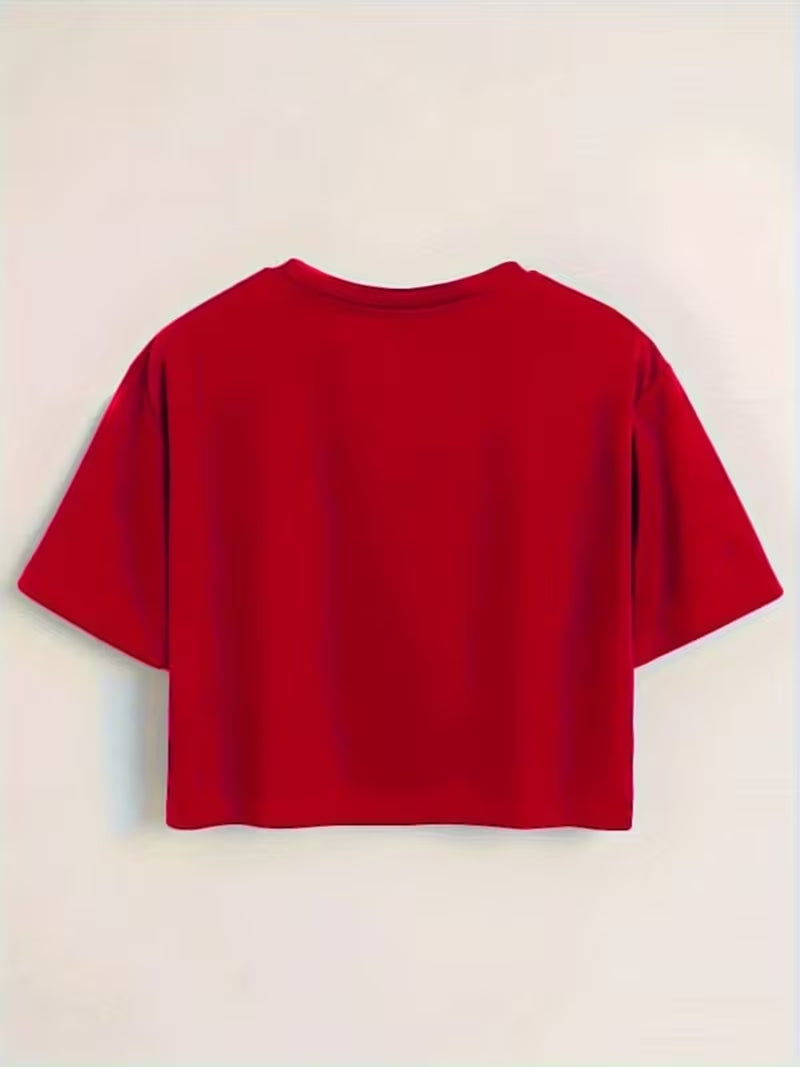 Red Character Face Graphic Baby Tee