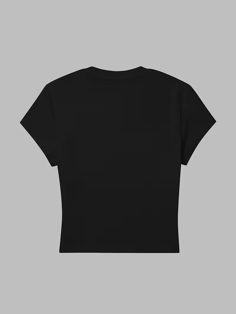 Lingerie Print Cutout Baby Tee