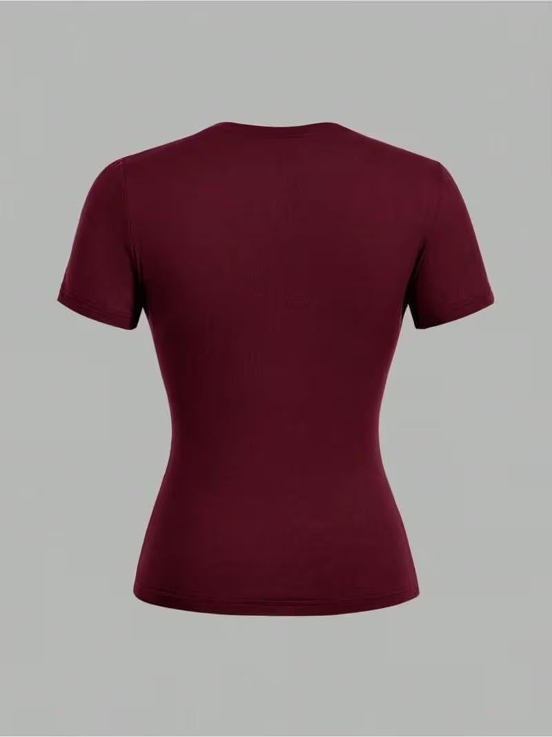 Burgundy Luxury Graphic Baby Tee