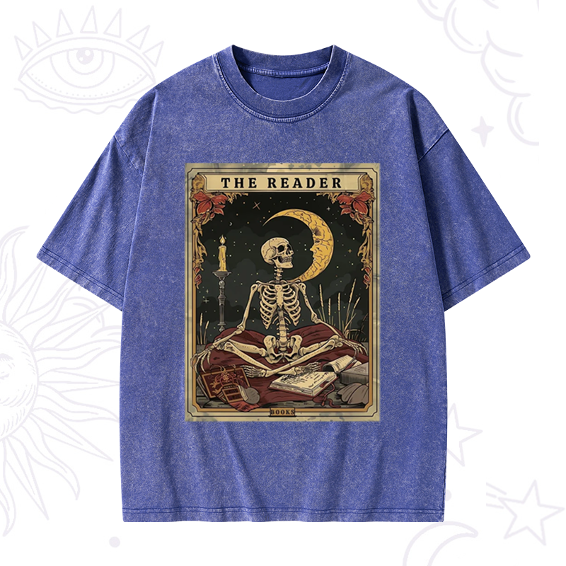 The Reader Tarot Card Washed T-Shirt