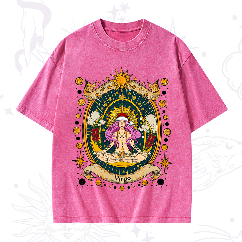 Christmas Virgo Radiance Zodiac Washed T-Shirt