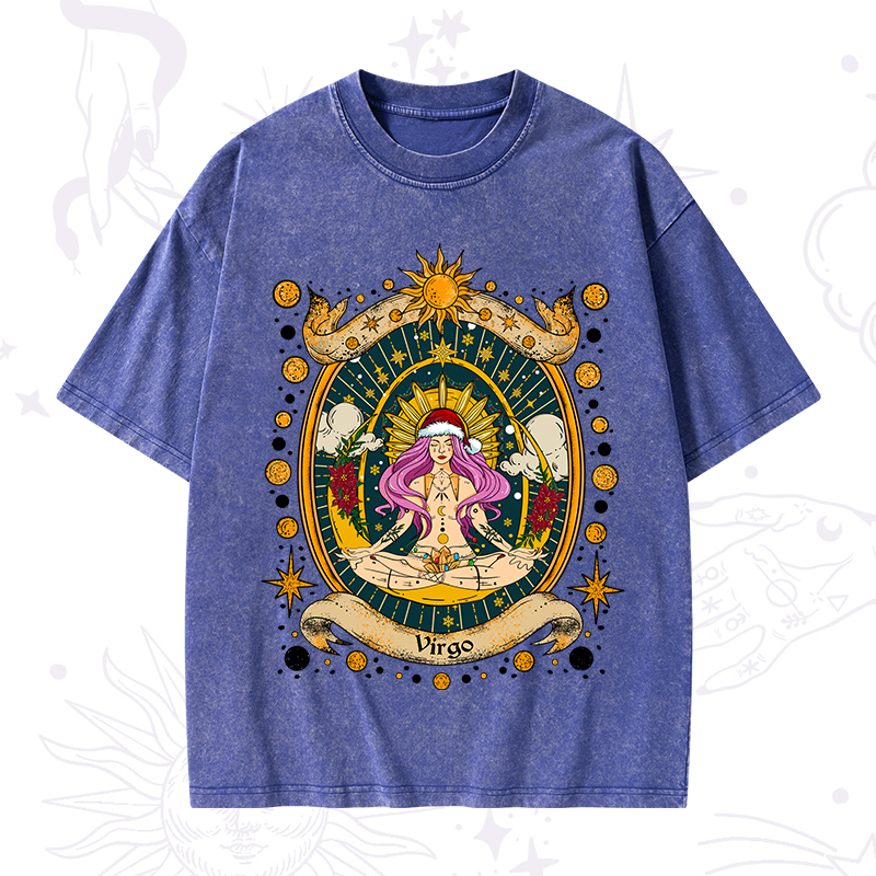 Christmas Virgo Radiance Zodiac Washed T-Shirt