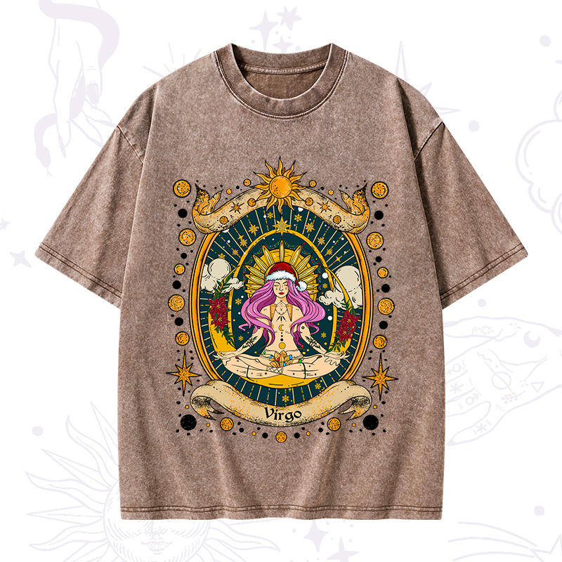 Christmas Virgo Radiance Zodiac Washed T-Shirt