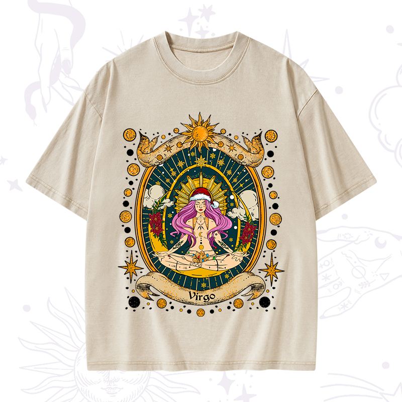 Christmas Virgo Radiance Zodiac Washed T-Shirt