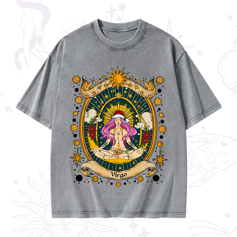 Christmas Virgo Radiance Zodiac Washed T-Shirt