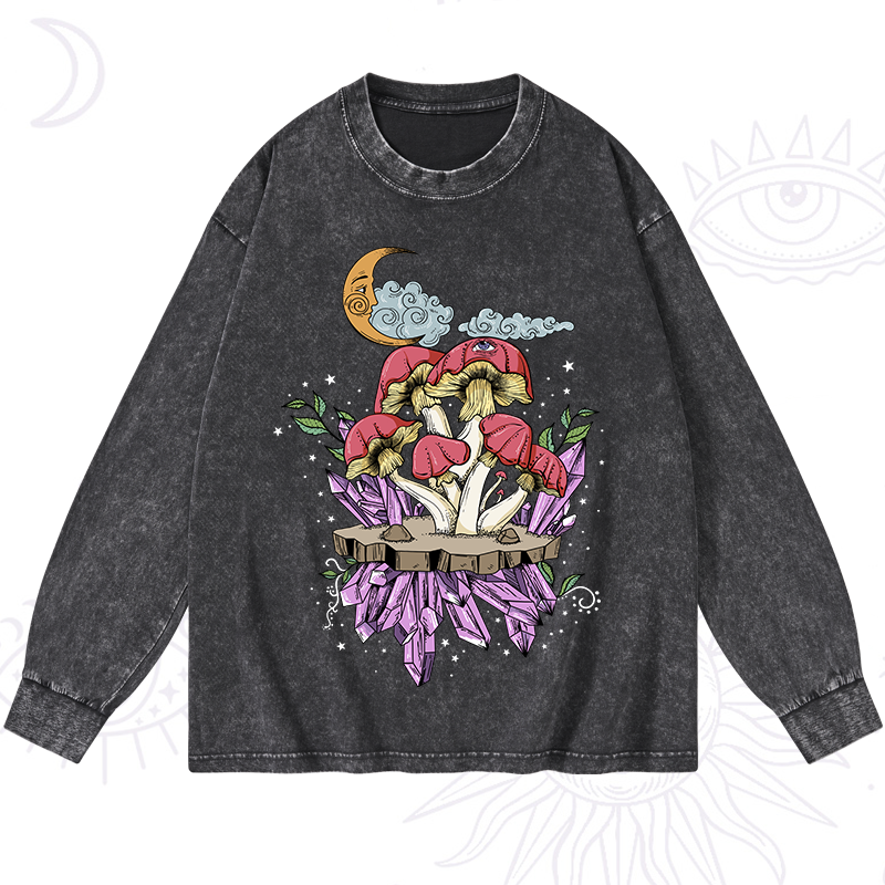 Fantasy Mushroom Washed Long Sleeve Shirt