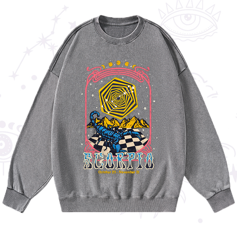 Scorpio Crew Zodiac Washed Sweatshirt