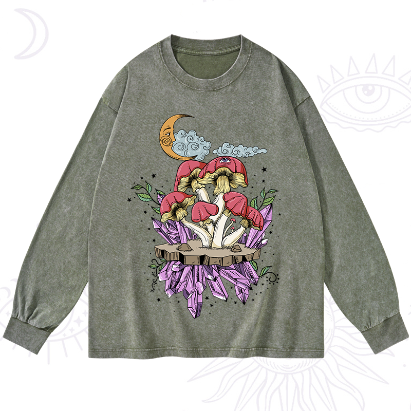 Fantasy Mushroom Washed Long Sleeve Shirt