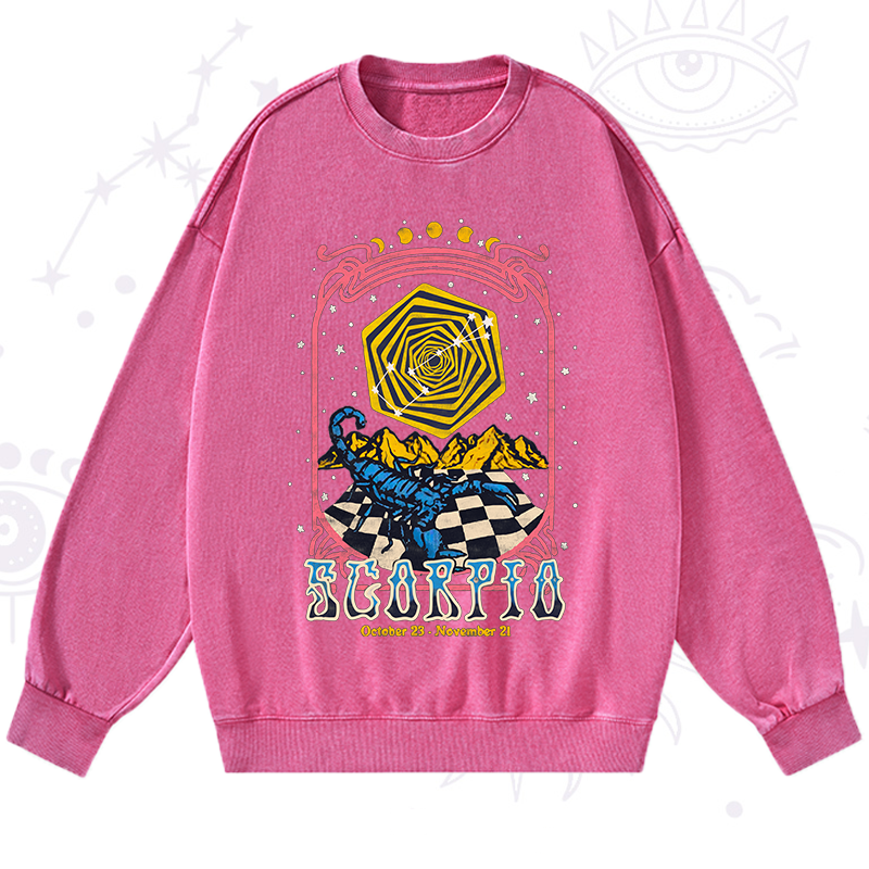 Scorpio Crew Zodiac Washed Sweatshirt