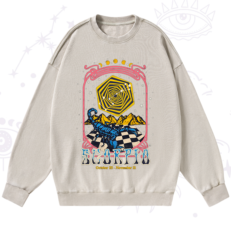 Scorpio Crew Zodiac Washed Sweatshirt