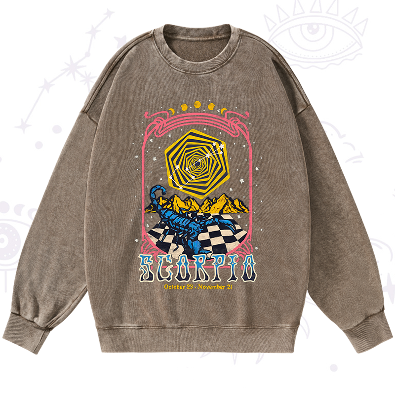 Scorpio Crew Zodiac Washed Sweatshirt