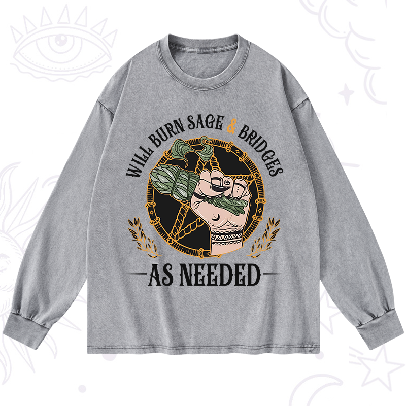 Will Burn Sage And Bridges Washed Long Sleeve Shirt