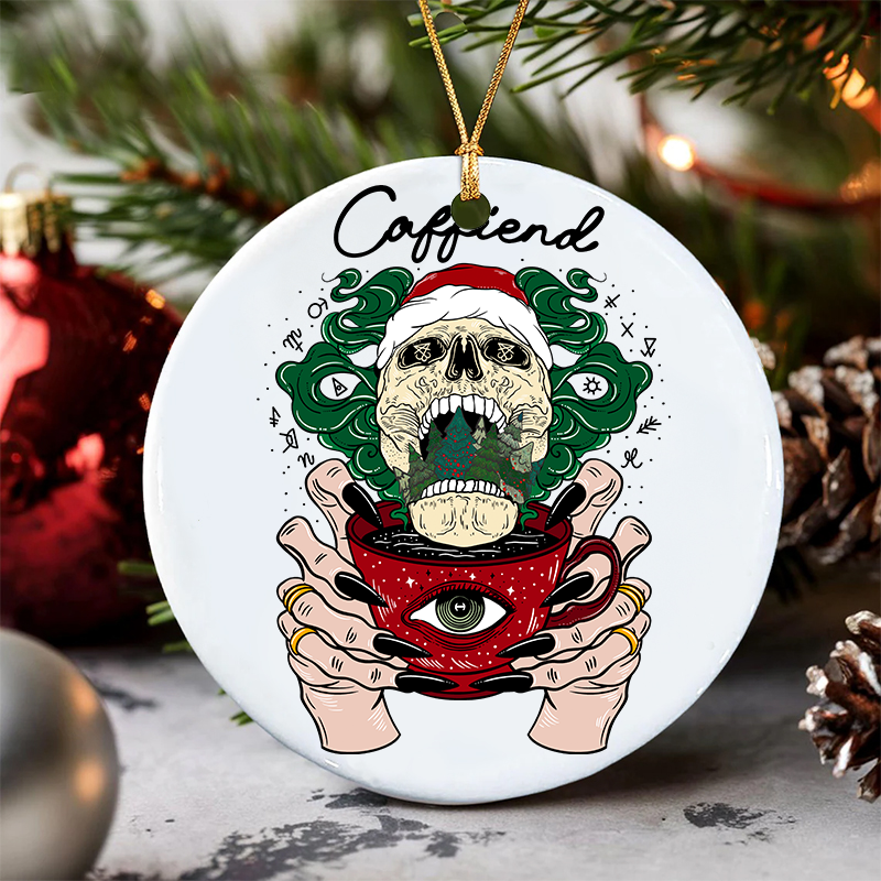 Caffiend Christmas Ornament