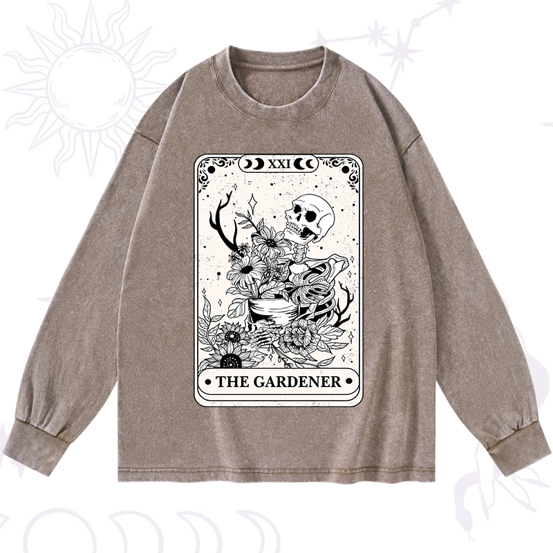 The Gardener Tarot Washed Long Sleeve Shirt