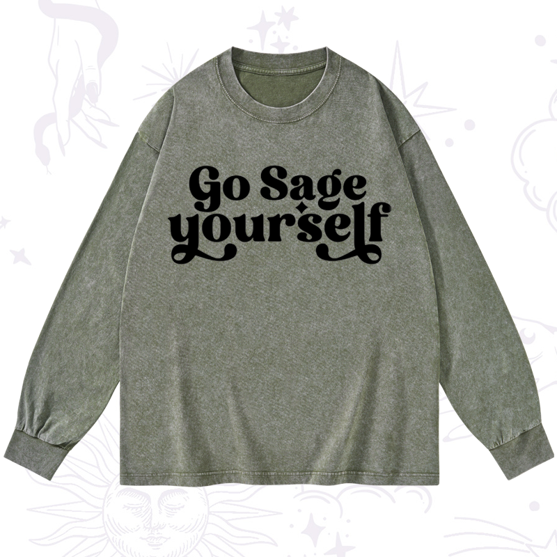 Go Sage Yourself Washed Long Sleeve Shirt