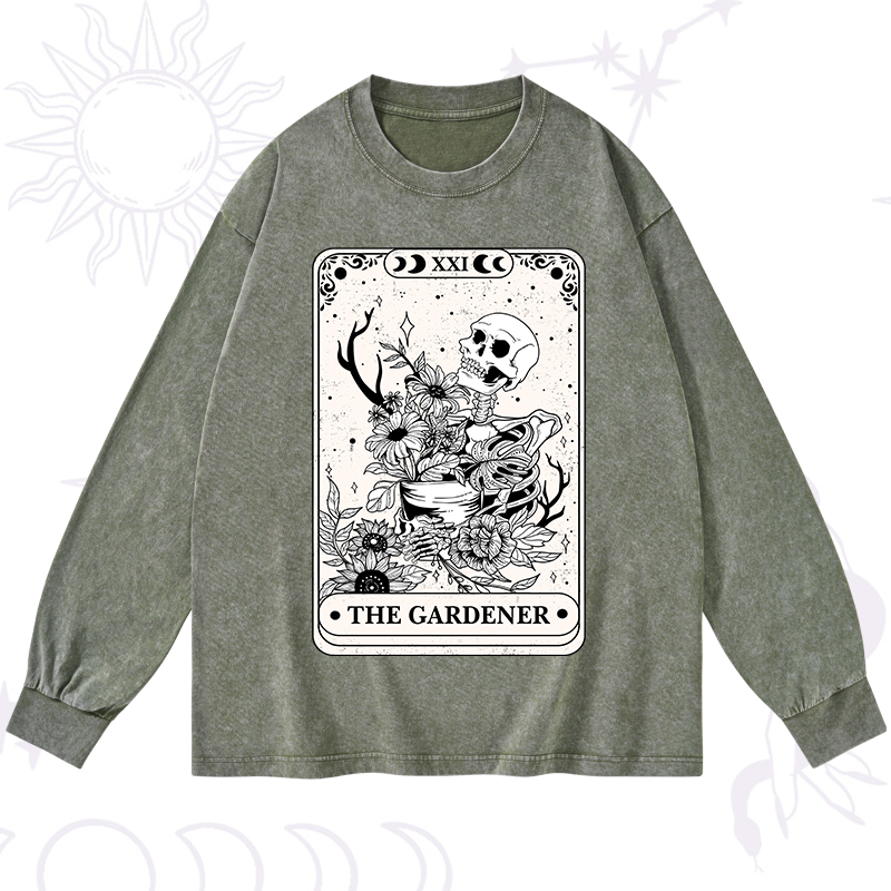 The Gardener Tarot Washed Long Sleeve Shirt