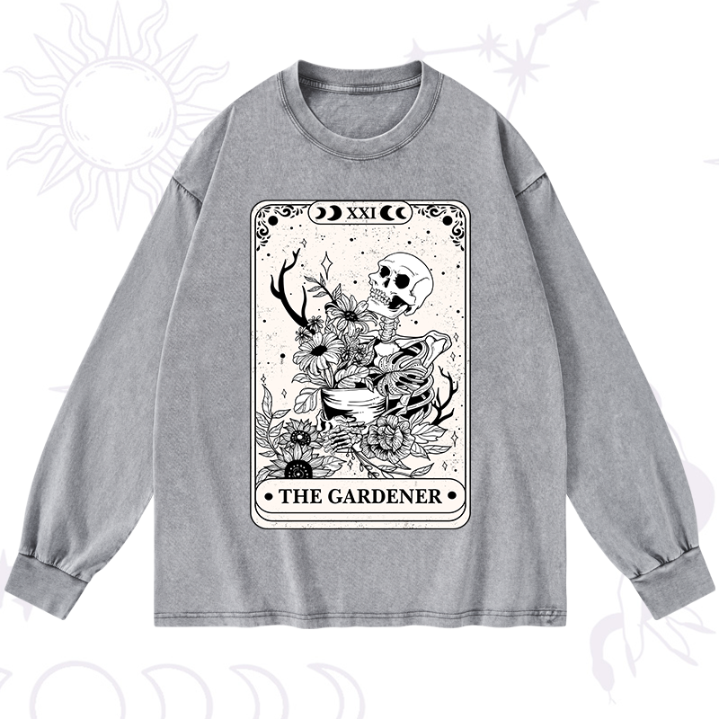 The Gardener Tarot Washed Long Sleeve Shirt