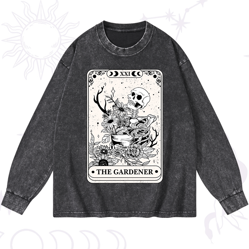 The Gardener Tarot Washed Long Sleeve Shirt