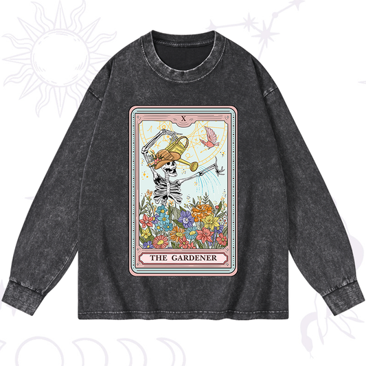 The Gardener Tarot Washed Long Sleeve Shirt