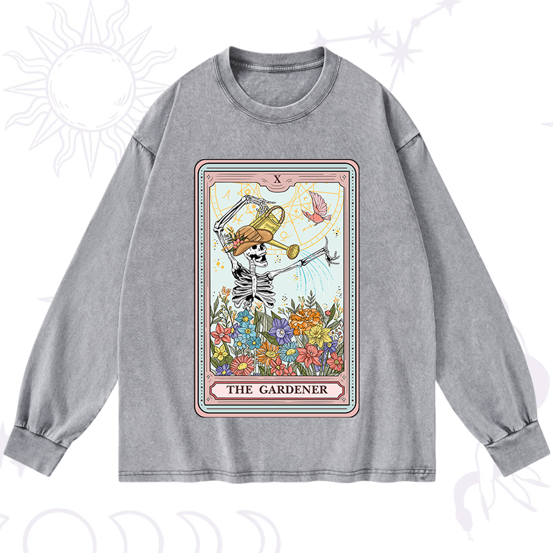 The Gardener Tarot Washed Long Sleeve Shirt