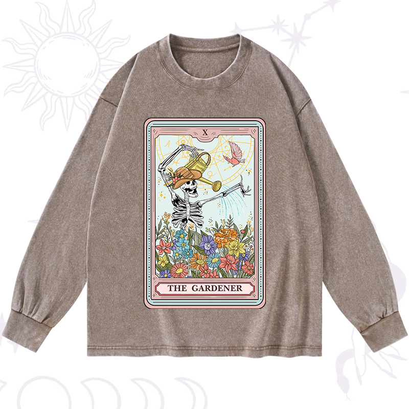 The Gardener Tarot Washed Long Sleeve Shirt