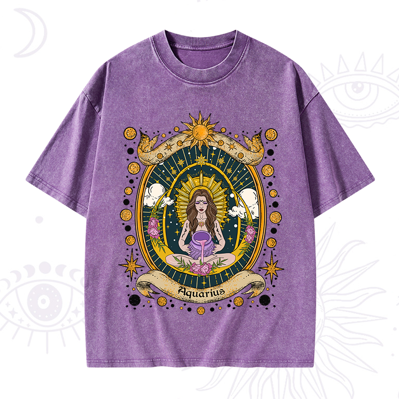 Aquarius Radiance Zodiac Washed T-Shirt