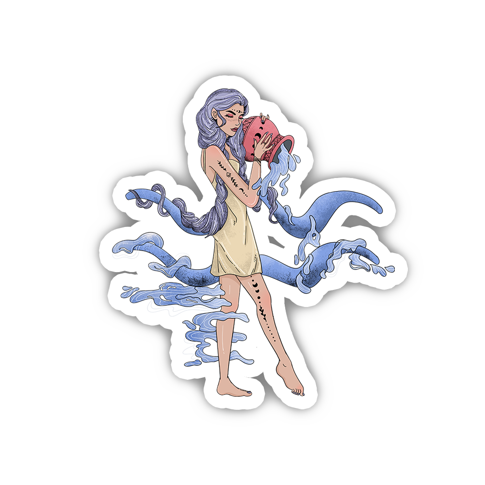 Aquarius In Astrology Zodiac Sticker