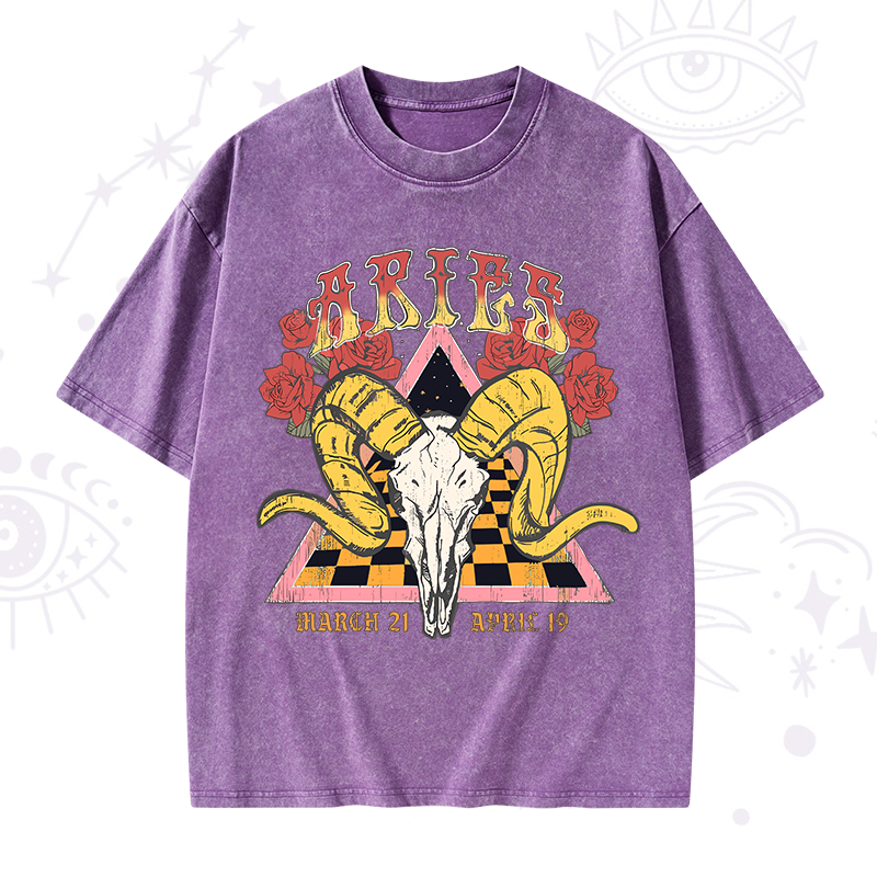 Aries Crew Zodiac Washed T-Shirt