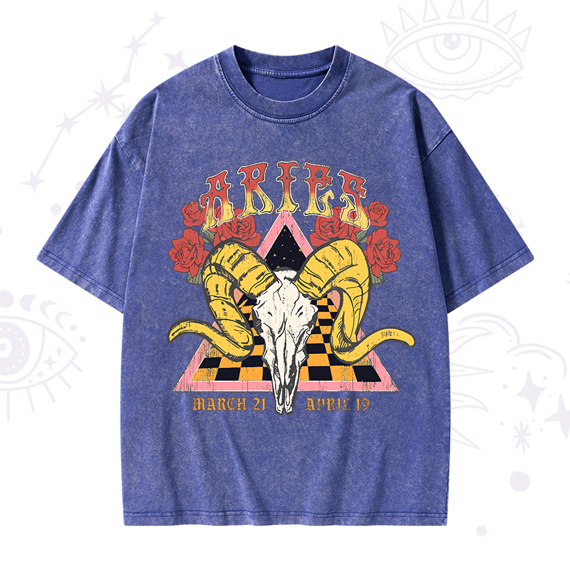 Aries Crew Zodiac Washed T-Shirt