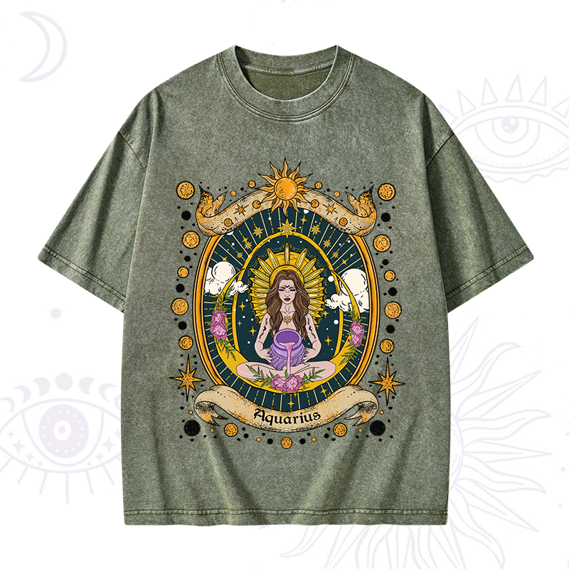 Aquarius Radiance Zodiac Washed T-Shirt