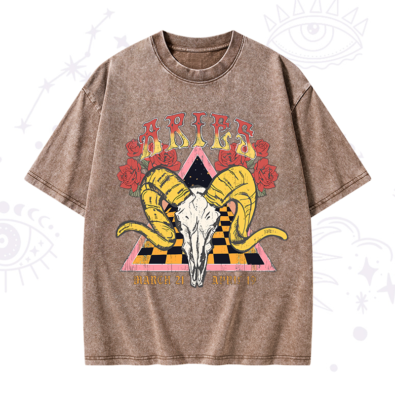 Aries Crew Zodiac Washed T-Shirt