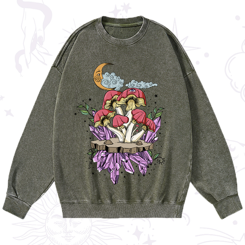 Fantasy Mushroom Washed Sweatshirt